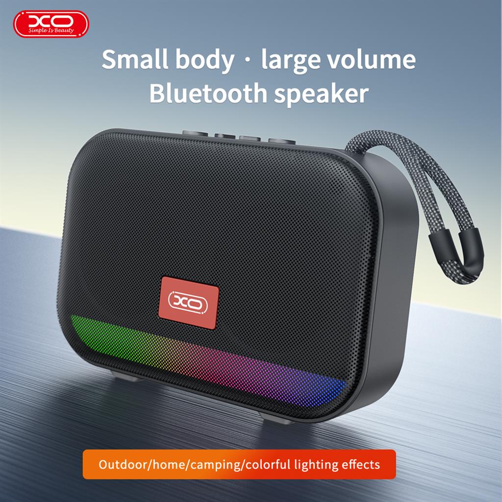XO F66 világító hordozható Bluetooth hangszóró (Fekete)