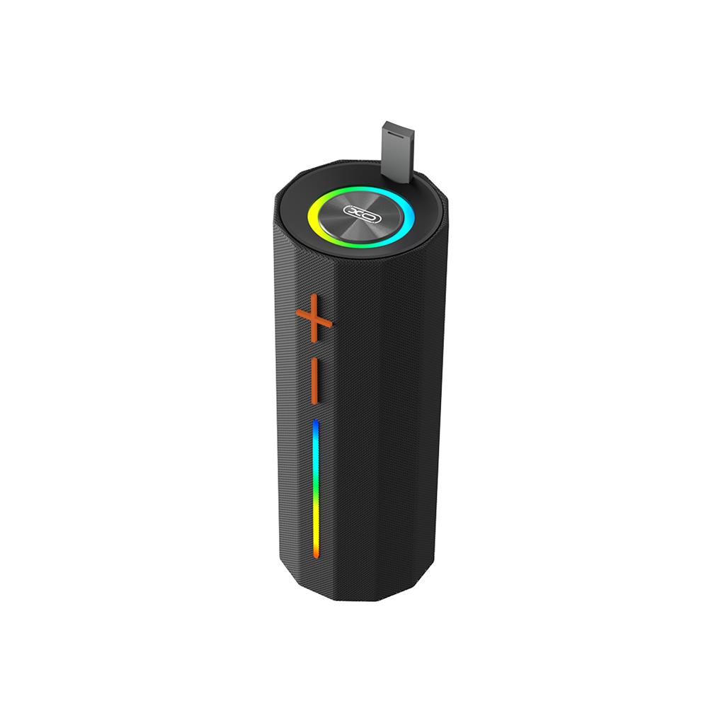 XO F71 Cylinder LED Dazzle hordozható Bluetooth hangszóró fogantyúval (Fekete)