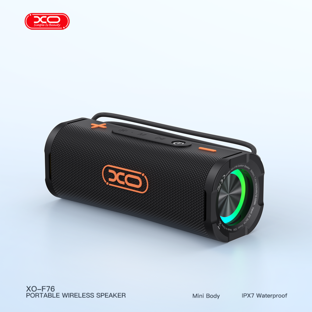 XO F76 hordozható dinamikus RGB vezeték nélküli hangszóró (Fekete)