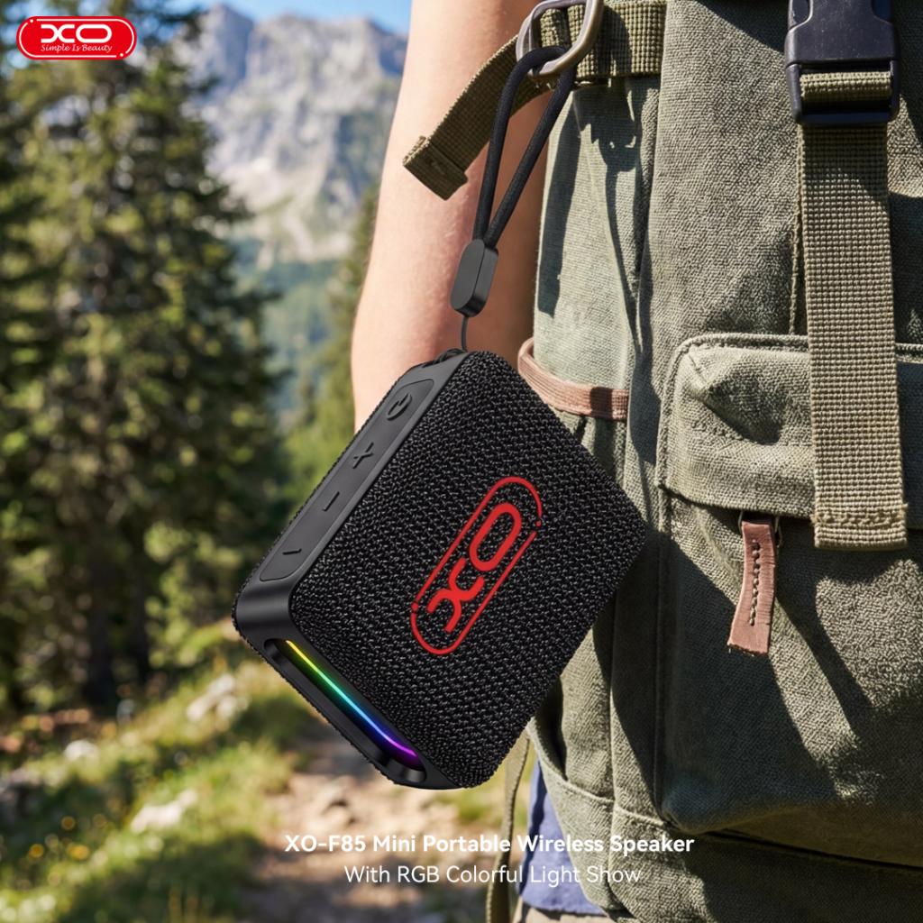 XO F85 Boombox RGB hordozható Bluetooth hangszóró USB/TF kártyaolvasóval (Fekete)
