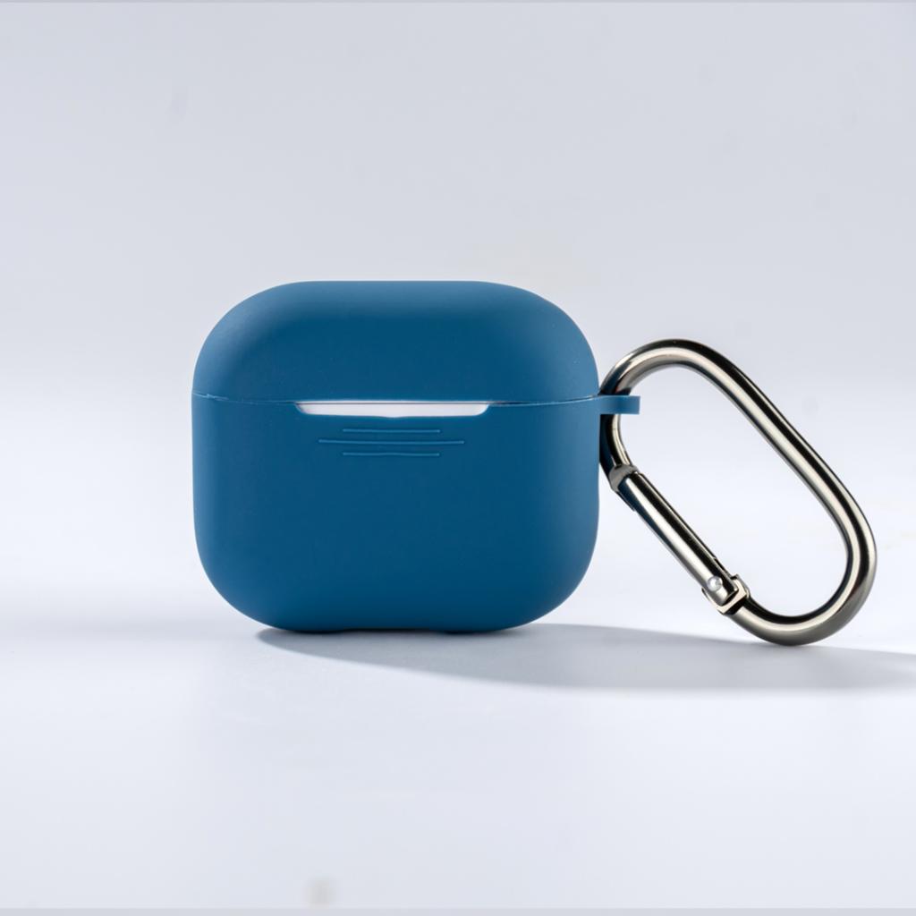 XO K16 szilikon védőtok kampóval AirPods 4-hez (Kék)