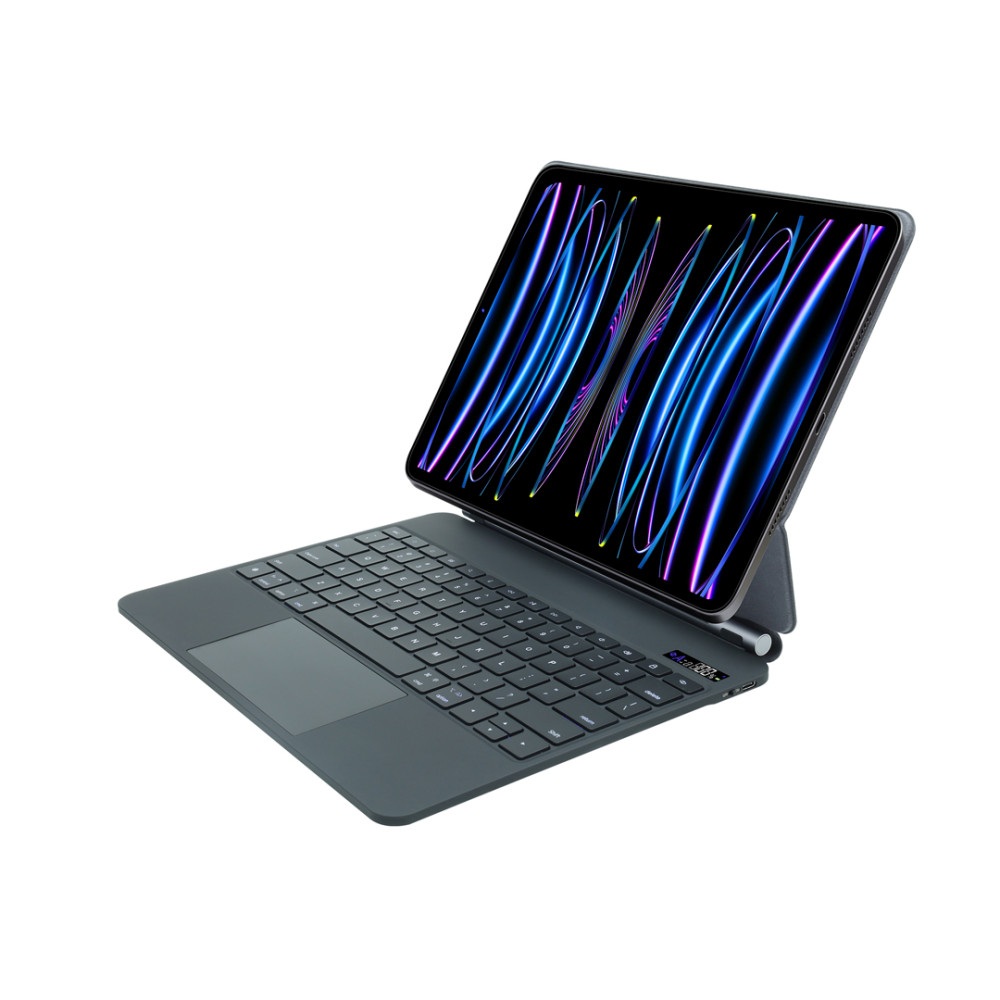 XO KB-10 okos billentyűzet digitális kijelzővel iPad 12.9" (Fekete) - 78 gombos