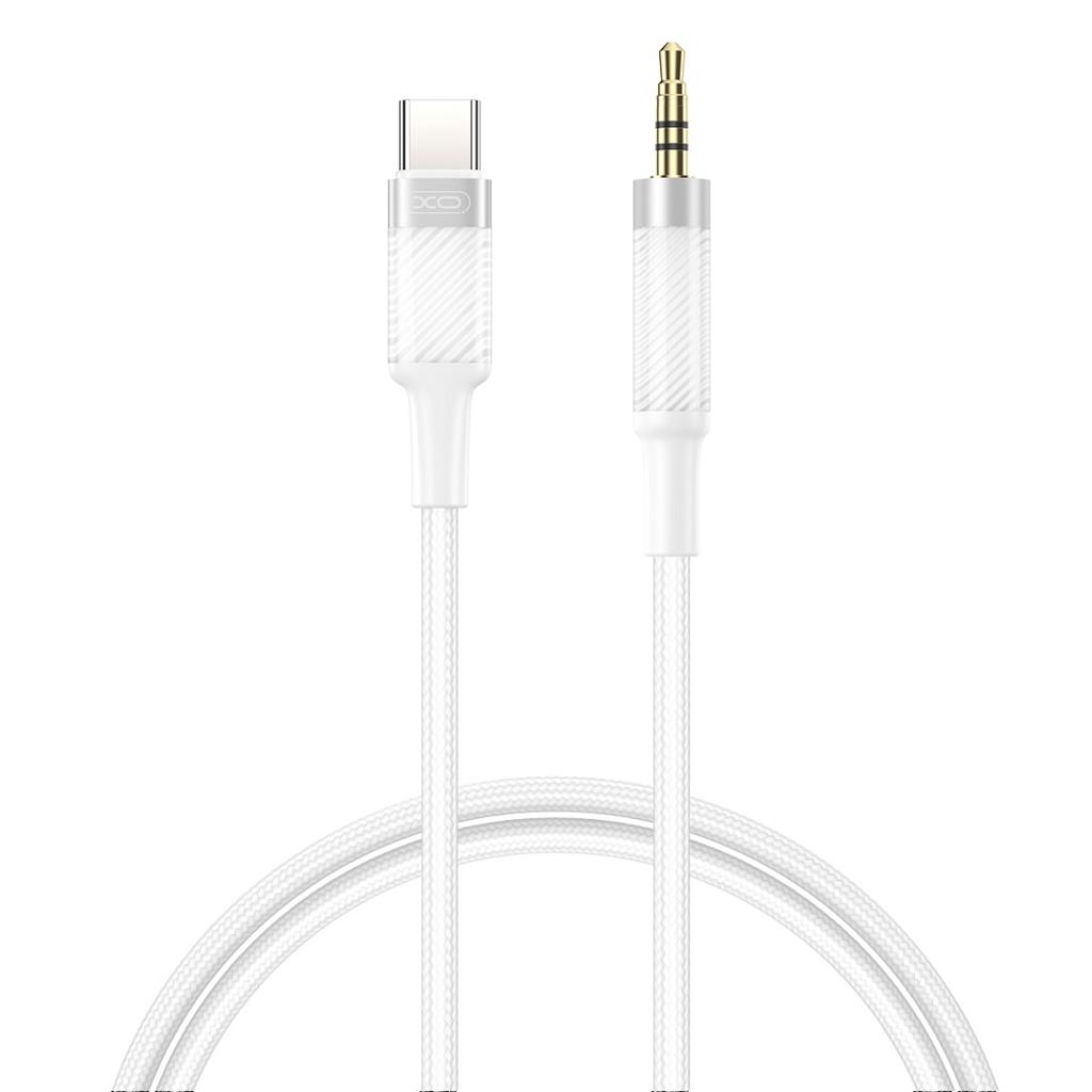 XO NB-R279B USB-C – 3,5 mm audio kábel (Fehér) – 1,0 m