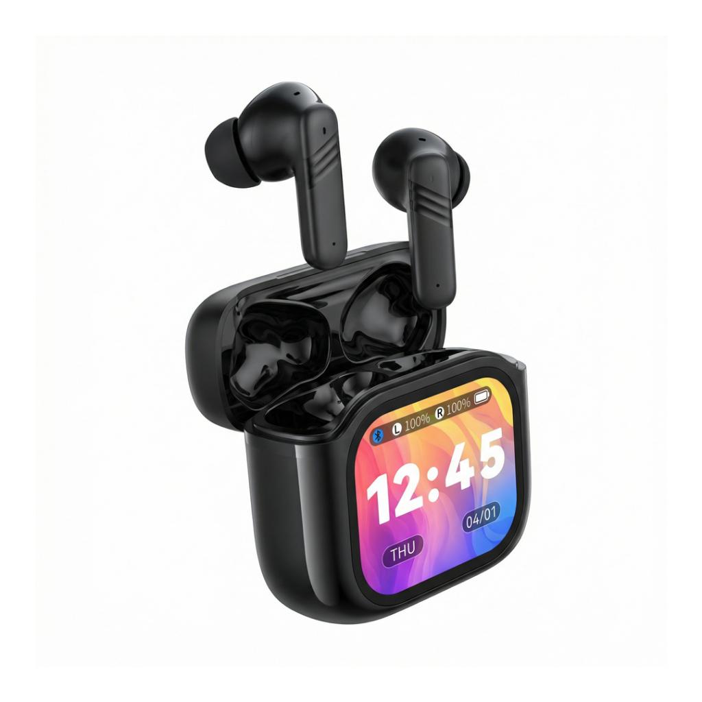 XO X50 ANC+ENC Dual Mic okos LCD kijelzős TWS fülhallgató (Fekete)