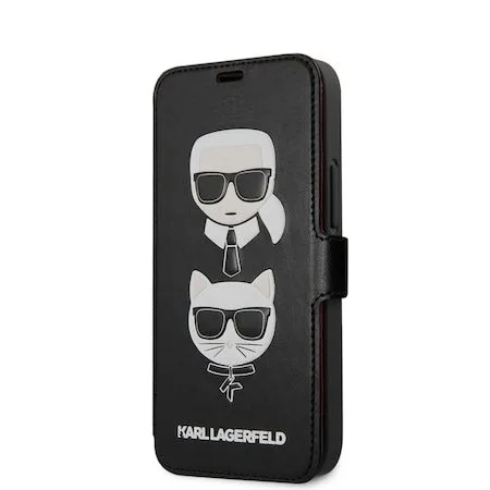 Apple iPhone 12 mini 5.4 Karl Lagerfeld Heads Book tok (Fekete) – KLFLBKSP12SFKICKC