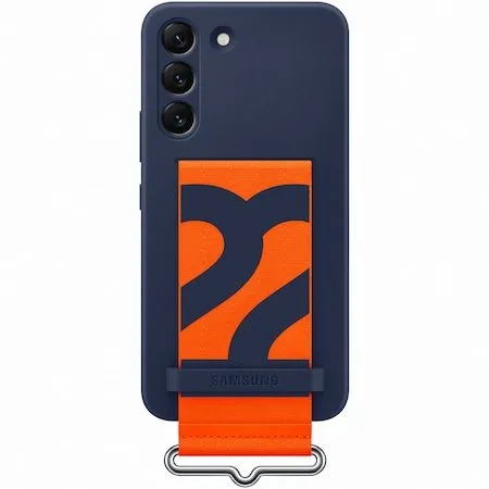 Samsung Galaxy S22 Silicone Cover tok szíjjal (Kék)