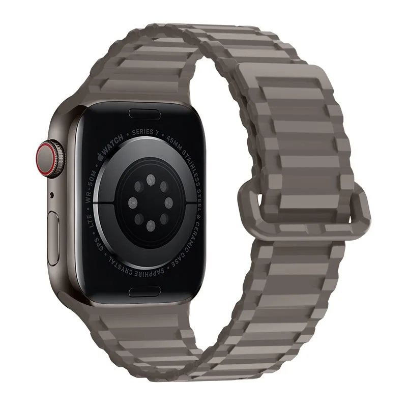 Apple Watch 38 / 40 / 41 mm Hoco WA06 flexibilis mágneses szilikon szíj kávé fekete
