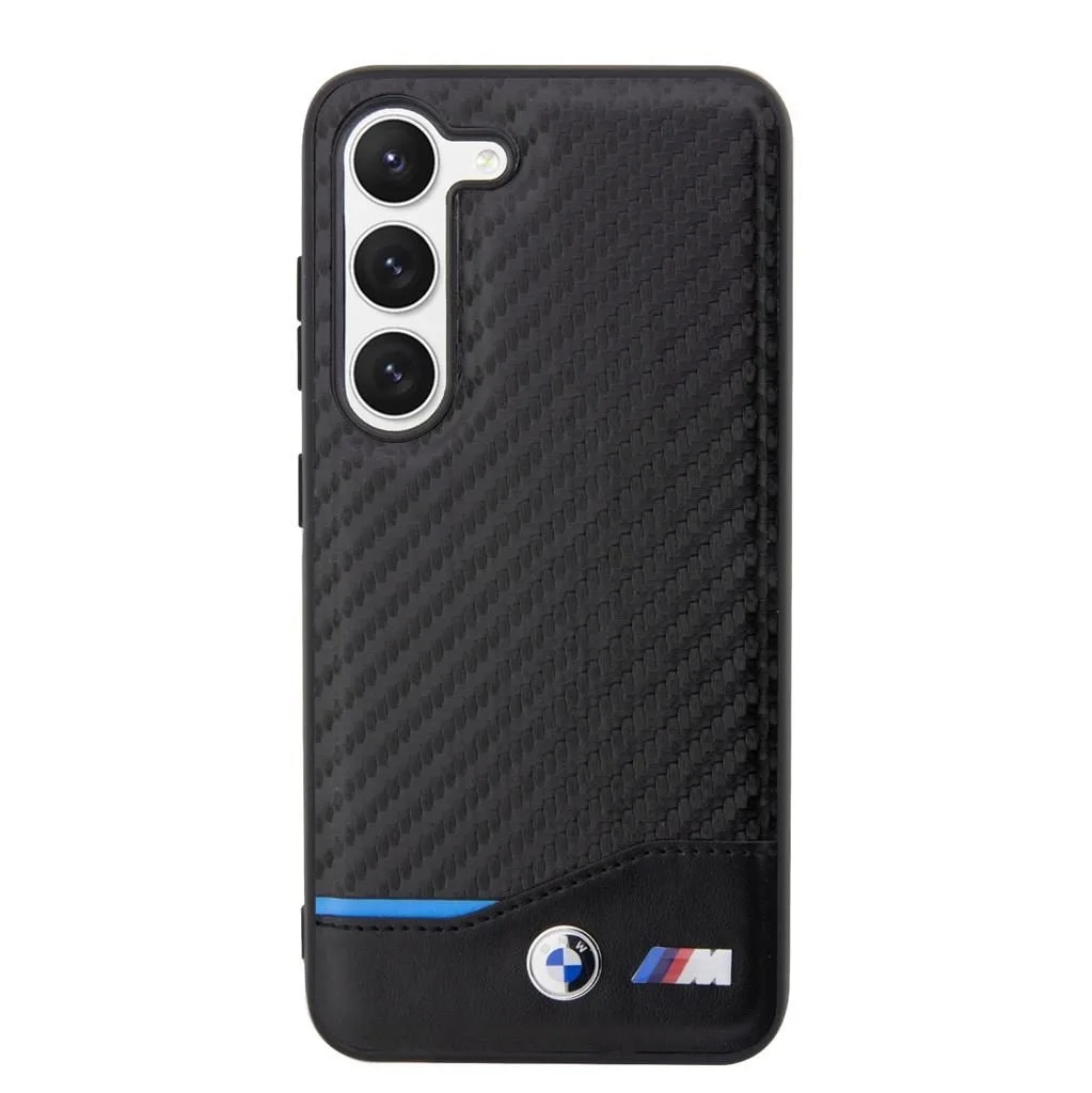 Samsung Galaxy S23+ BMW M PU Carbon tok – Blue Line (Fekete) - BMHCS23M22NBCK