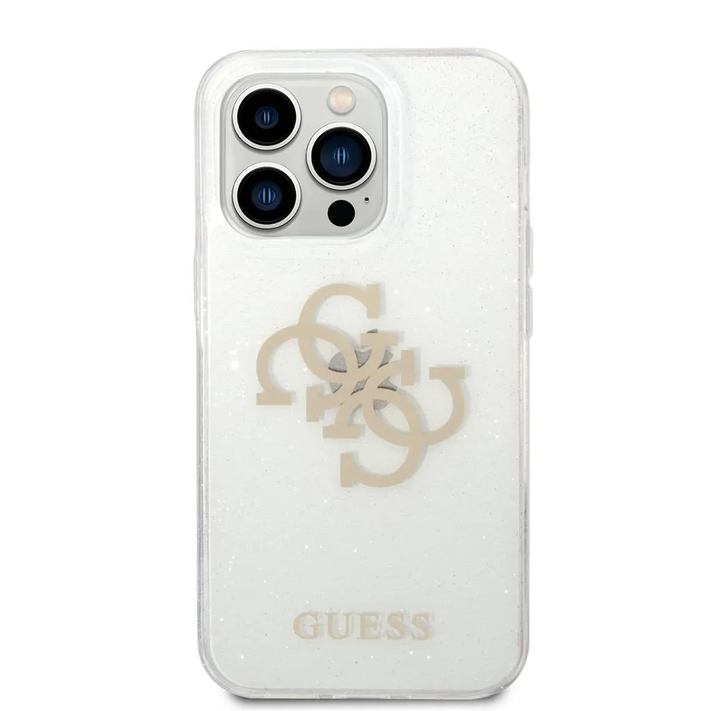 Apple iPhone 14 Pro Max Guess TPU Big 4G Full Glitter tok (Átlátszó) – GUHCP14XPCUGL4GTR