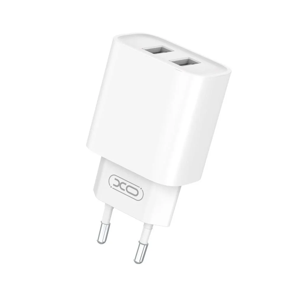 XO CE02C dupla USB töltő (Fehér) – USB-A csatlakozók