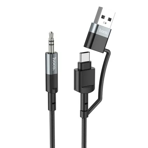 Hoco UPA23 AUX kábel type-c és lightning átalakítóval szürke