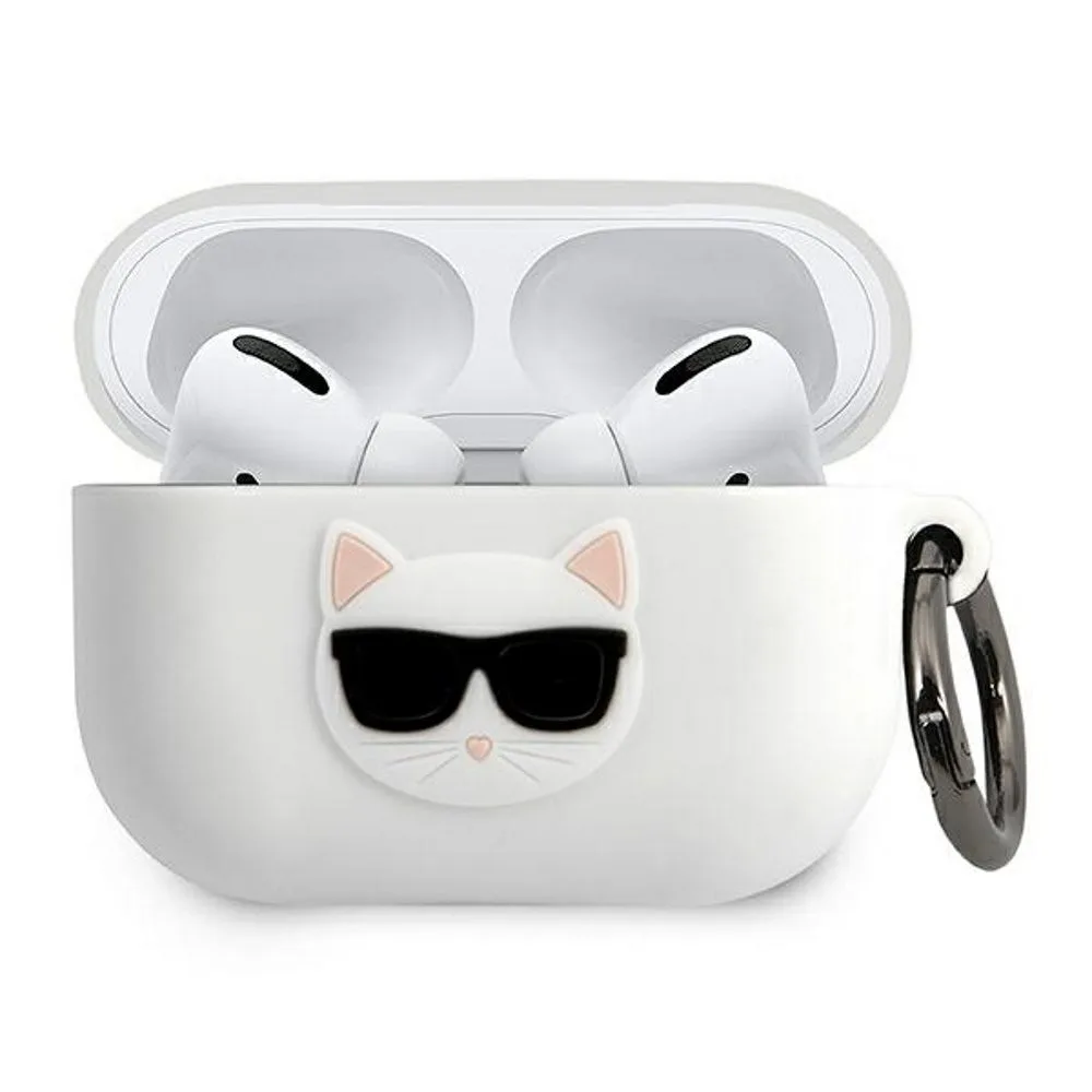 Apple AirPods Pro Karl Lagerfeld szilikontok Choupette (Fehér) – KLACAPSILCHWH