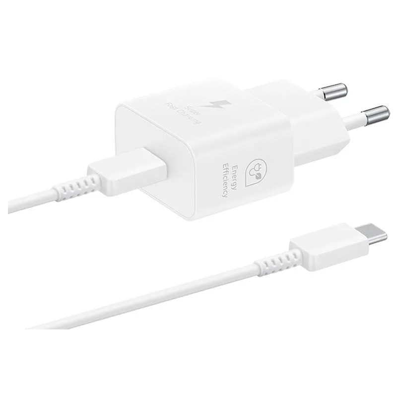 Samsung USB-C hálózati gyorstöltő 25W + USB-C kábel (Fehér)