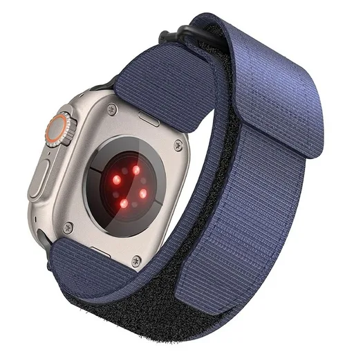 Forcell F-Design FA05 nylon tépőzáras szíj Apple Watch 42 / 44 / 45 / 49 mm (Kék)