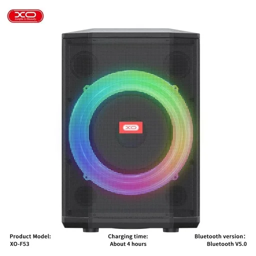 XO F53 8 colos RGB hordozható Bluetooth hangszóró (Fekete) - 40W