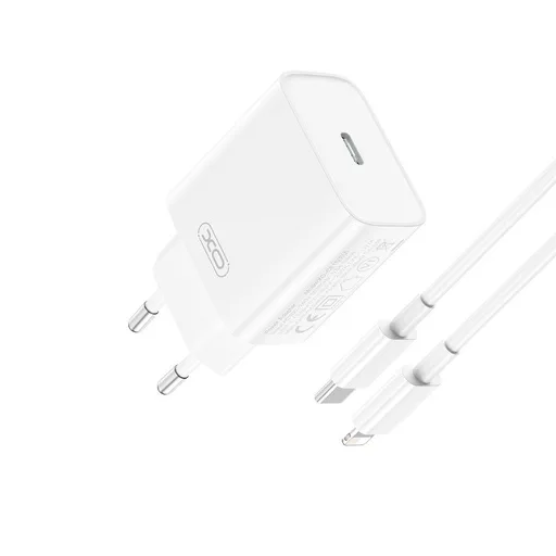 XO CE15 PD 20W gyorstöltő (Fehér) – USB-C csatlakozó, Lightning kábellel