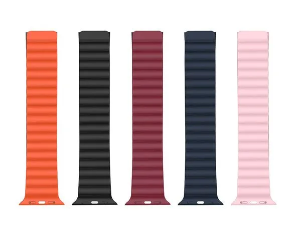 [6920680825738] XO BT01B magnetic silicone watch strap Apple Watch 42/44/45 mm (Grey–Orange)