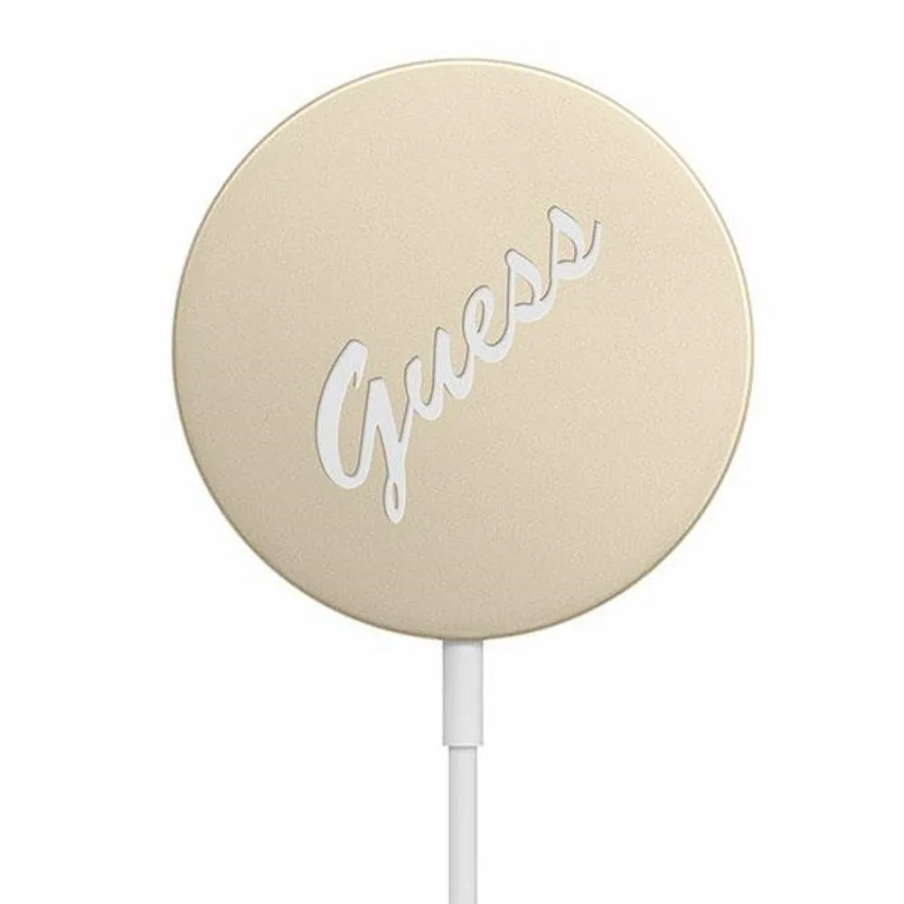 [GUCBMSVSLG] Wireless charger Guess 15W MagSafe Vintage Logo (Gold) – GUCBMSVSLG