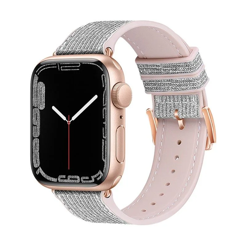 [6931474787934] Apple Watch 42mm / Watch 44mm / Watch 45mm / Watch 49mm HOCO WA11 diamond smartwatch strap white
