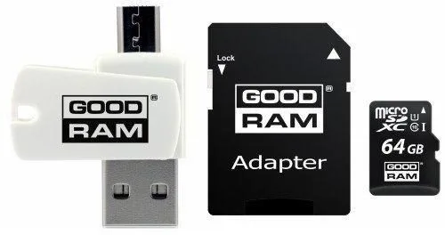 Goodram microSDHC + adapter + OTG olvasó 64GB class10 memóriakártya