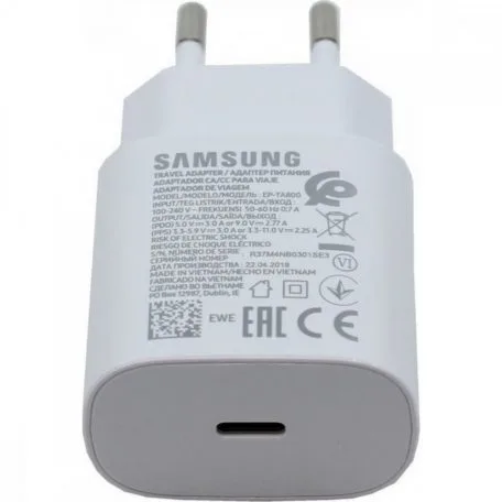 Samsung PD gyorstöltő USB-C kábellel 25W (Fehér)