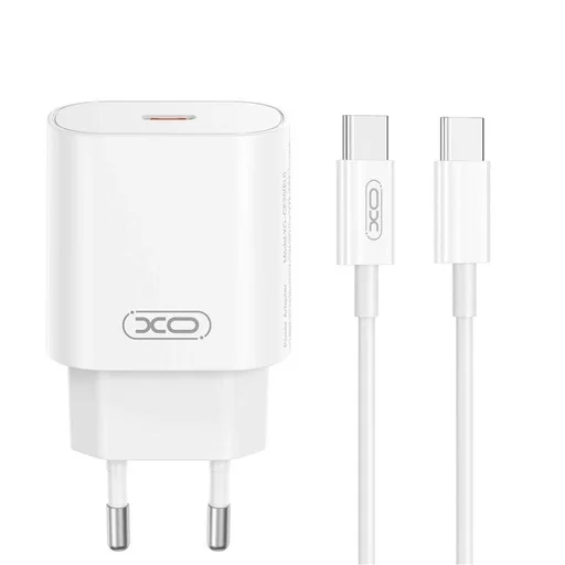 XO CE25 PD 25W gyorstöltő (Fehér) – USB-C csatlakozó, Type-C kábellel