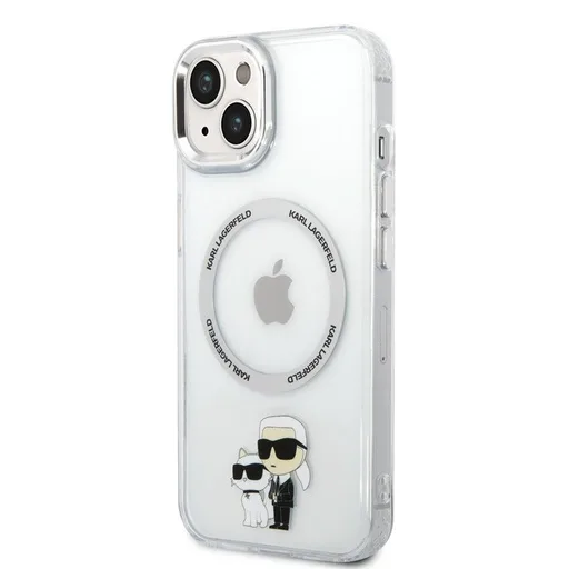 Apple iPhone 15 Karl Lagerfeld IML Karl and Choupette MagSafe tok (Átlátszó) – KLHMP15SHNKCIT