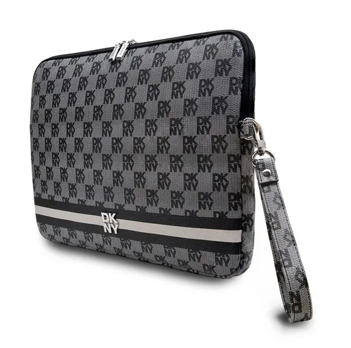 DKNY PU Leather Checkered Pattern and Stripe Laptop tok 15" - 16" (Fekete - DKCS16PVSHLK)