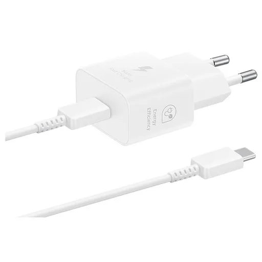 Samsung USB-C hálózati gyorstöltő 25W + USB-C kábel (Fehér)