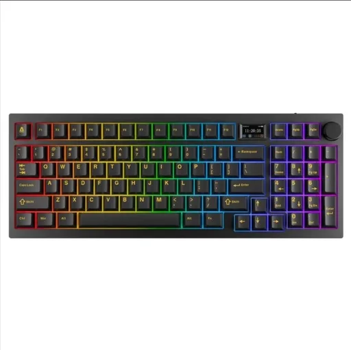 AVAX GM03 PRO 98% Gasket RGB Tri-mode mechanikus billentyűzet (Fekete) - Gateron yellow kapcsoló, magyar kiosztás