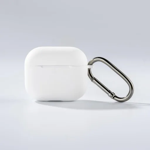 XO K16 szilikon védőtok kampóval AirPods 4-hez (Fehér)