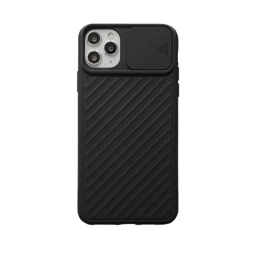 Apple iPhone 11 Pro kamera védős szilikon hátlap tok (Fekete)