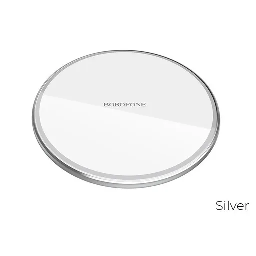 Borofone BQ3 vezeték nélküli töltő, max. 10W 9V 1,8A, ezüst