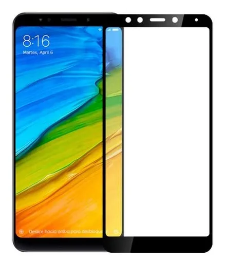 Xiaomi Redmi 5 Plus 5D üvegfólia teljes kijelzőre, átlátszó (fekete keret)
