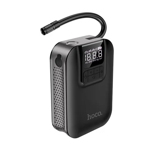 Hoco S53 hordozható elektromos pumpa, LED lámpa, 2500mAh akkumulátor, fekete
