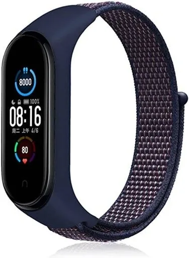 Xiaomi Mi Band 3/4/5/6 nylon szíj, tengerkék
