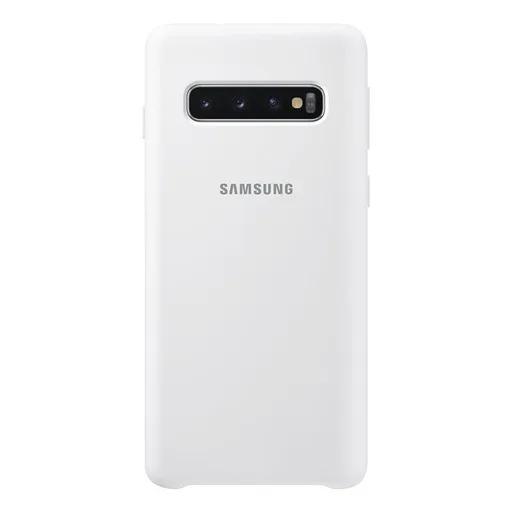 Samsung Galaxy S10 silicone cover gyári hátlap tok, fehér