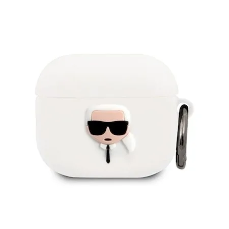 Apple AirPods 3 Karl Lagerfeld Karl Head pro tok (Fehér) – KLACA3SILKHWH
