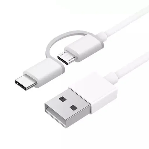 Xiaomi Mi 2in1 2in1 kábel (microUSB + type-C), 1m, fehér