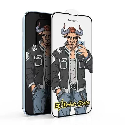 Apple iPhone 6/7/8/SE 2020/SE 2022 OX Warrior Mr. Punk ESD - portaszító üvegfólia, fekete