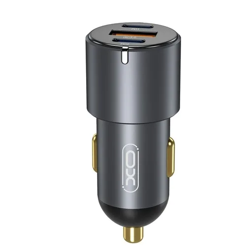 XO CC45 autós gyorstöltő 2 PD + QC 3.0 csatlakozóval, fekete
