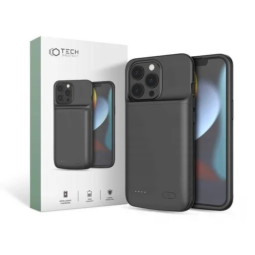 Apple iPhone 13 Tech protect powercase power bank hátlap tok (Fekete)
