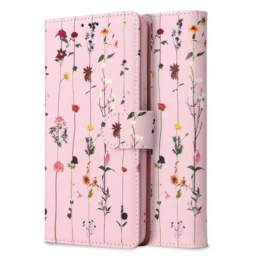 Samsung Galaxy A53 5G Tech Protect Wallet Garden notesz tok (Rózsaszín)