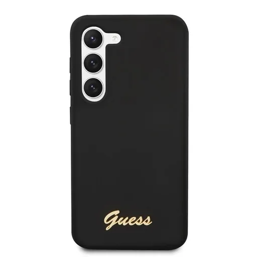 Samsung Galaxy S23+ Guess Liquid Silicone Metal Logo tok (Fekete) - GUHCS23MSLSMK