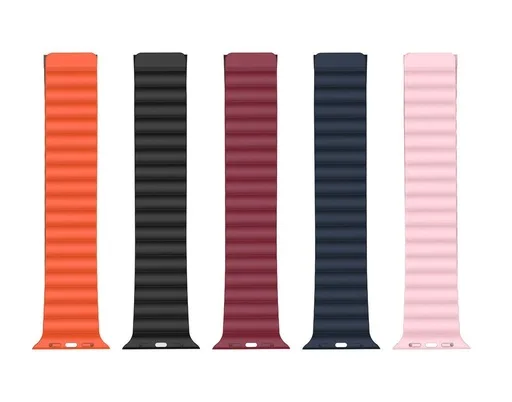 XO BT01A mágneses szilikon óraszíj Apple Watch 38/40/41 mm (Fekete–Piros)