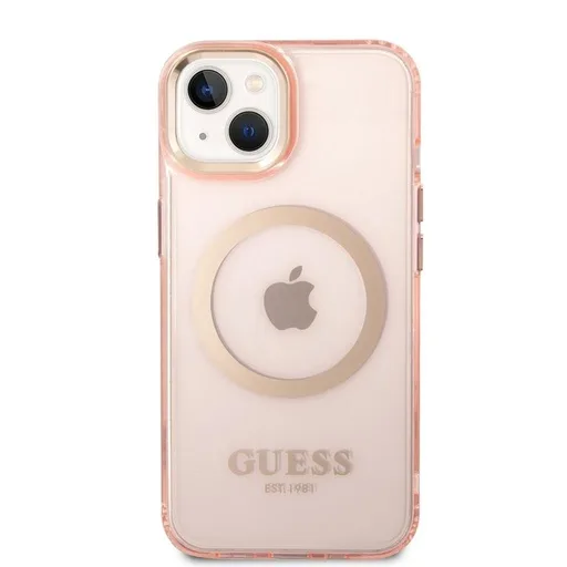 Apple iPhone 14 Plus Guess Translucent MagSafe kompatibilis tok (Rózsaszín) – GUHMP14MHTCMP