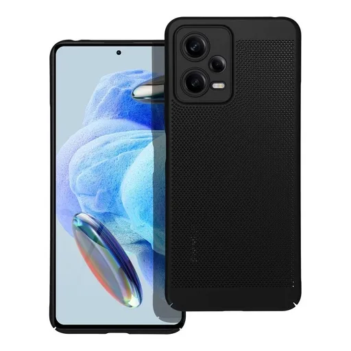 Xiaomi Redmi Note 12 5G Breezy lyukacsos műanyag hátlap tok (Fekete)