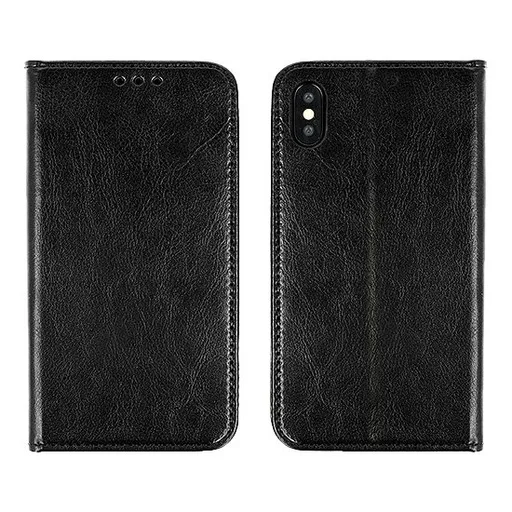Huawei P30 eredeti bőr notesz tok (Fekete)