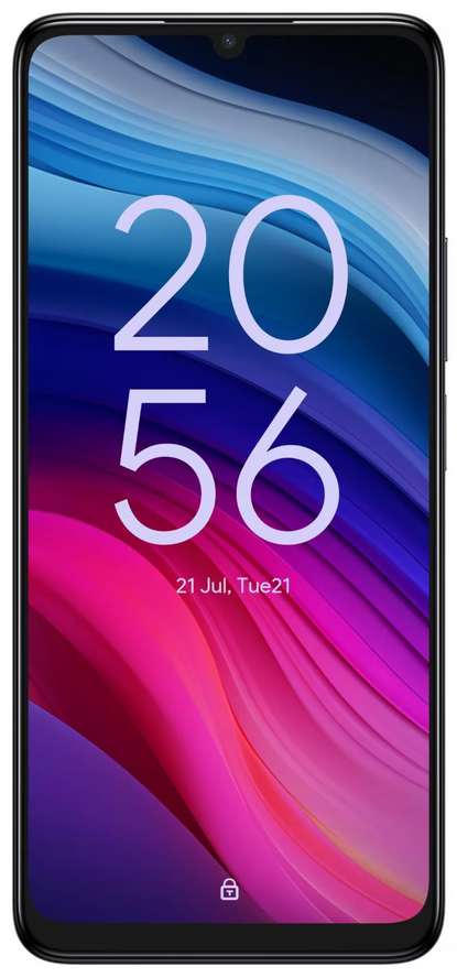 TCL 505 DS 4/128GB (Black) + Yettel feltöltőkártya 3000 Ft/3 GB front