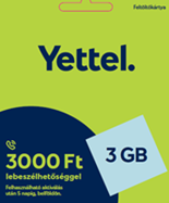 Yettel feltöltőkártya Expressz 3GB-os csomag 3000 Ft/3 GB Small